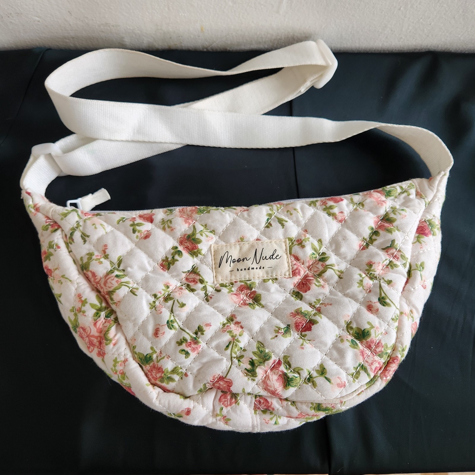 Moon Nude Roze Mini Floral Puffer Shoulder Bag Quilted Cottagecore Feminine Rose — image 2 of 8
